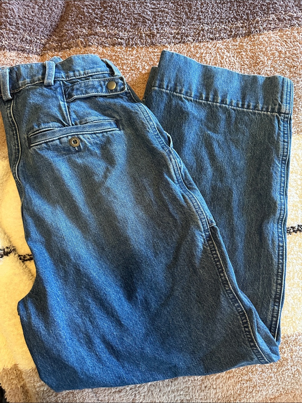 Abercrombie wide leg crop high rise baggy jeans 26 - Picture 3 of 3